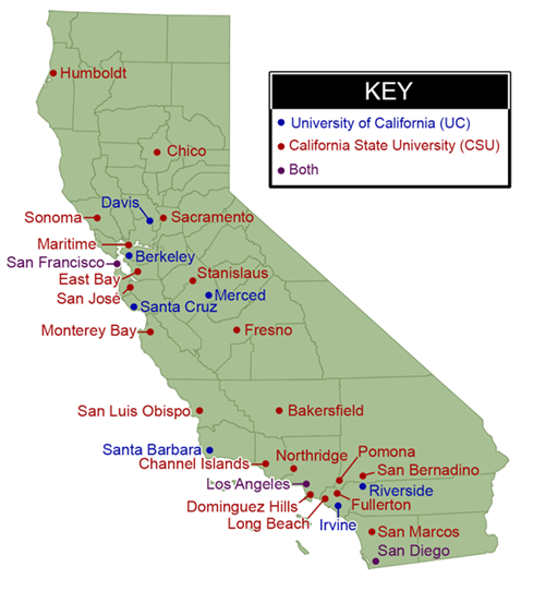 CSU & UC Systems Map 